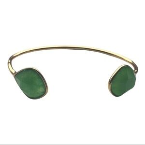 Stella & Dot Green Stone Serenity Cuff Bracelet